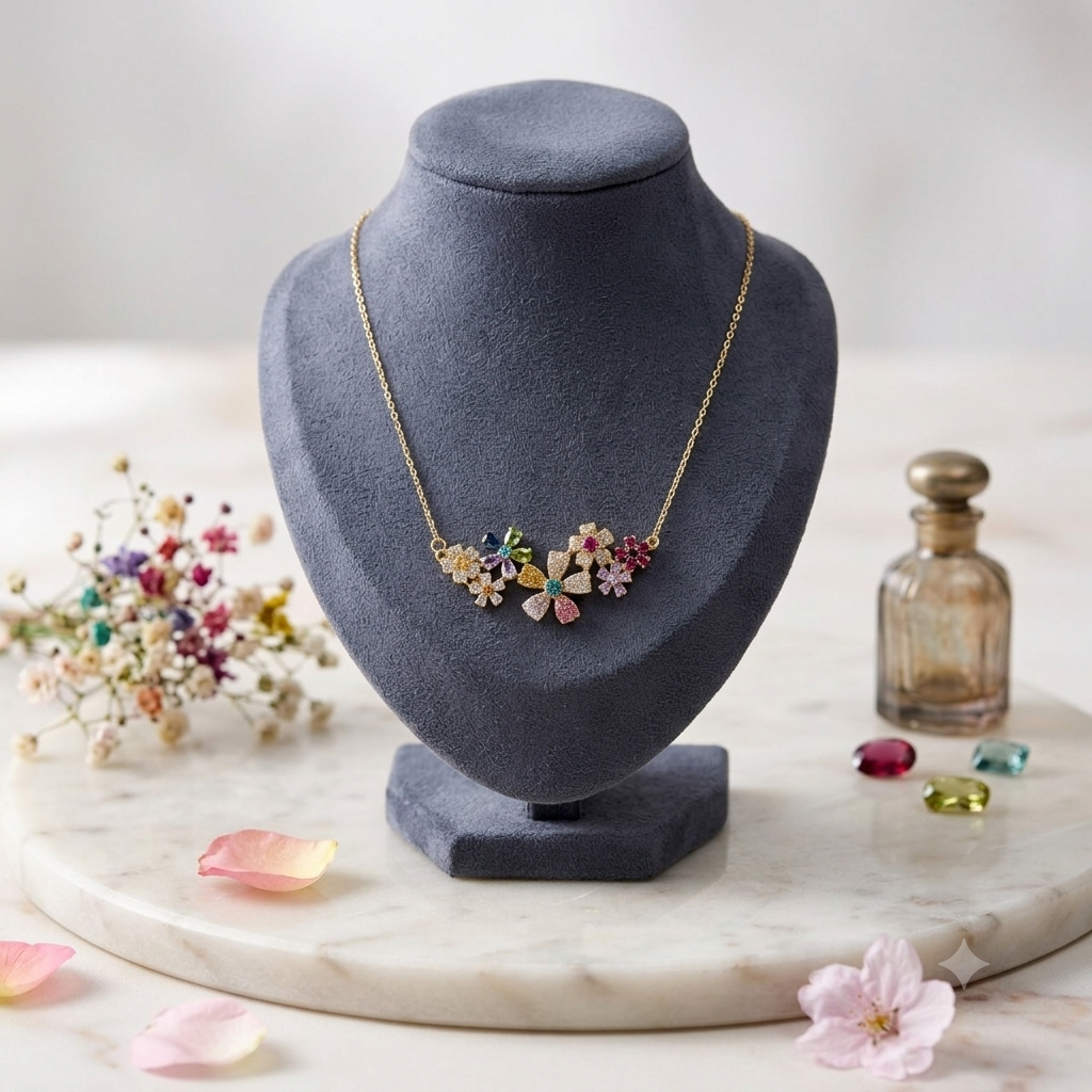 Charming Rainbow Floral Necklace
